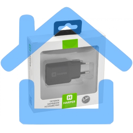Сетевое зарядное устройство Harper WCH-8220 черный 2xUSB 2.4A-2