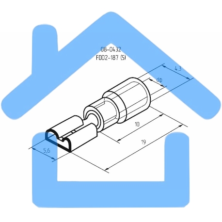 Клемма плоская изолированная гнездо 5.6 мм 1.5-2.5 мм² (РПи-м 2.5-(4.8)/РПИм 2-5) Rexant-2