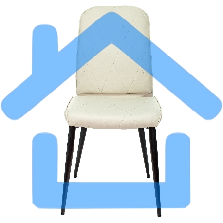 Стул для кухни Бюрократ KF-3 эко.кожа слоновая кость Orion-10 металл черный на ножках (KF-3/OR-10)-1