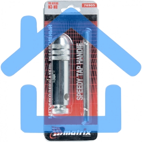 Вороток Matrix для метчиков М3 - М8, хромированный, с трещоткой 76905