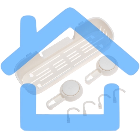 Полка для ванной и кухни HALSA HLS-F-107W с крючками на вакуумной присоске-2