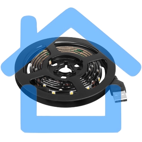 Лента светодиодная с USB коннектором 5 В, 8 мм, IP65, SMD 2835, 60 LED/m, цвет свечения синий-3