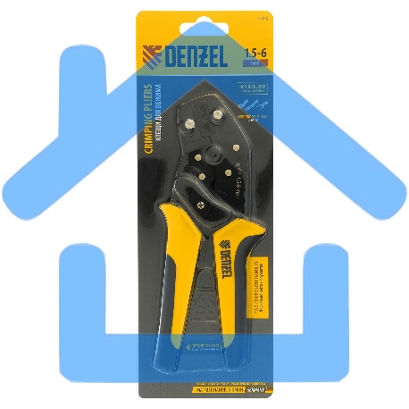 Клещи для обжима неизолированных наконечников НК и НВ, разъемов РП, 1,5 - 6 мм2 Denzel-2