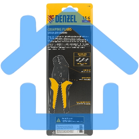 Клещи для обжима неизолированных наконечников НК и НВ, разъемов РП, 1,5 - 6 мм2 Denzel-7
