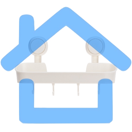 Полка для ванной и кухни HALSA HLS-F-107W с крючками на вакуумной присоске-3