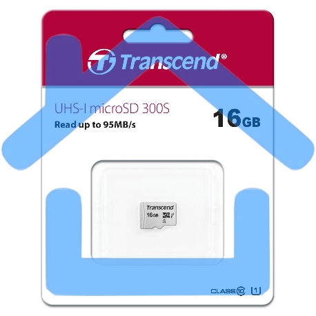 Флеш карта microSD 16Gb Transcend microSDHC Class 10 UHS-1 U1, (без адаптера), TLC