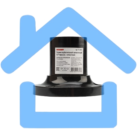 Патрон карболитовый потолочный Е27 черный c этикеткой Rexant-2