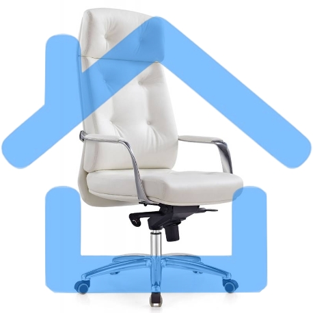 Кресло руководителя Бюрократ _DAO/WHITE белый, кожа, крестовина алюминий-4