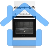 Плита газовая De Luxe 5040.48Г (Щ) белый, конфорок 4 шт, духовка 43 л, 50 см x 85 см x 50 см