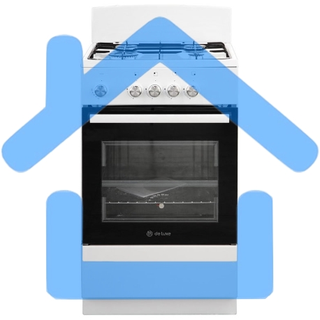 Плита газовая De Luxe 5040.48Г (Щ) белый, конфорок 4 шт, духовка 43 л, 50 см x 85 см x 50 см