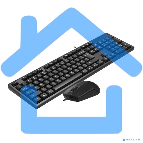 Комплект клавиатура + мышь A4Tech KK-3330S клав:черный мышь:черный USB-8