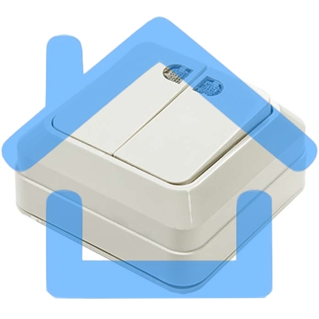 Выключатель 2-кл. BOLLETO с подсвет. накл. 7123 бел. ASD / IN HOME 4680005959778