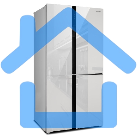 Холодильник Hyundai CS6073FV белое трехкамерный Side by Side 329/223л морозилка сбоку No Frost, Side by Side-4