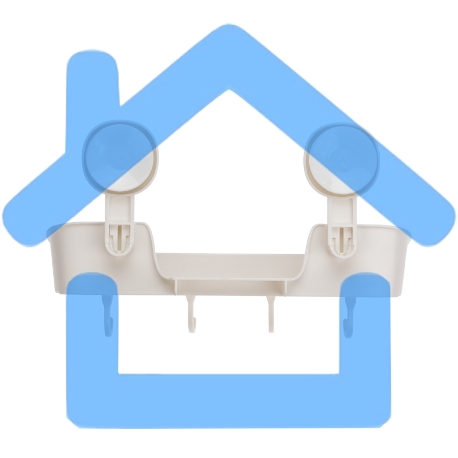 Полка для ванной и кухни HALSA HLS-F-107W с крючками на вакуумной присоске-4