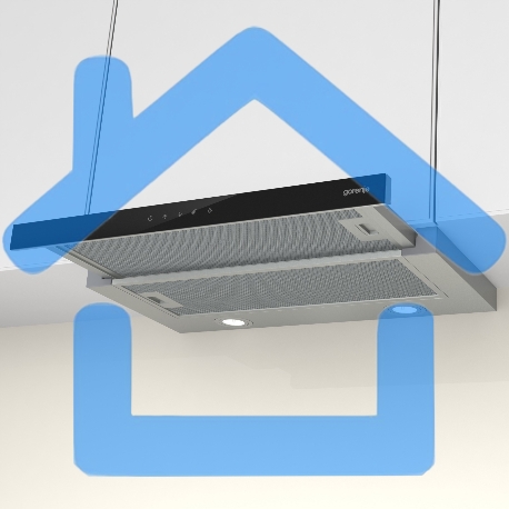 Вытяжка встраиваемая Gorenje TH64E3SGB серый/черный, 60 см, 350 куб. м/ч, 67 дБ-5