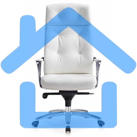 Кресло руководителя Бюрократ _DAO/WHITE белый, кожа, крестовина алюминий-5