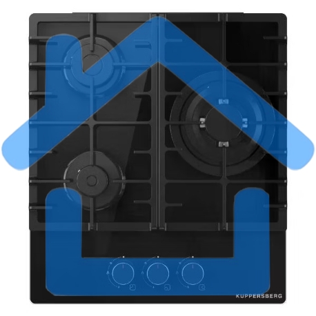 Варочная поверхность Kuppersberg FG 46 B газ, High-Tech, 45 см, автоматический электроподжиг, газ-контроль, форсунки под сжиженый газ, SABAF конфорки, чугунные решетки, цвет черный, цвет фурнитуры черный-4