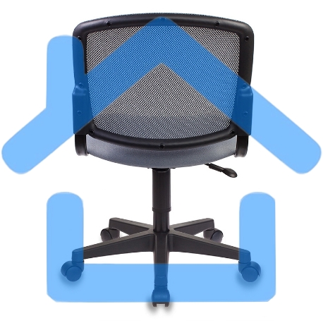 Кресло компьютерное Бюрократ CH-296/DG/15-48 темно-серый, сиденье серый 15-48, спинка сетка-5