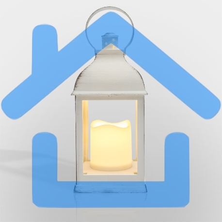 Декоративный фонарь со свечкой, белый корпус, размер 10.5х10.5х22,35 см, цвет теплый белый-2