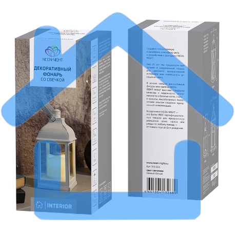 Декоративный фонарь со свечкой, белый корпус, размер 10.5х10.5х22,35 см, цвет теплый белый-4