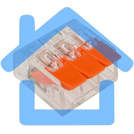 Клемма соединительная рычажковая компактная Rexant 3-проводная, прозрачная, 0.14-4 мм² (20 шт./уп.)