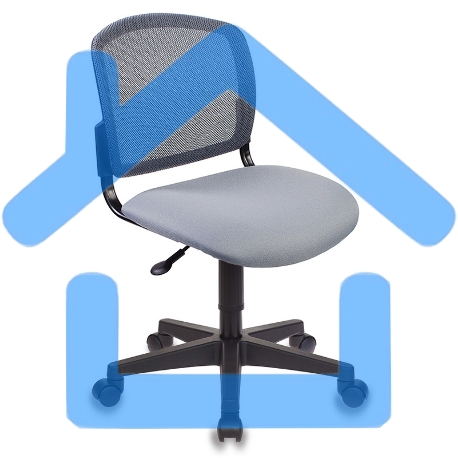 Кресло компьютерное Бюрократ CH-296/DG/15-48 темно-серый, сиденье серый 15-48, спинка сетка-8