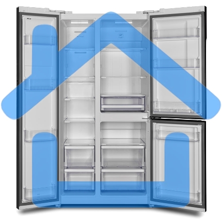 Холодильник Hyundai CS6073FV белое трехкамерный Side by Side 329/223л морозилка сбоку No Frost, Side by Side-7