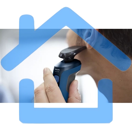 Электробритва роторная Philips S5466/17 питан.:элек.сеть/аккум. синий-6