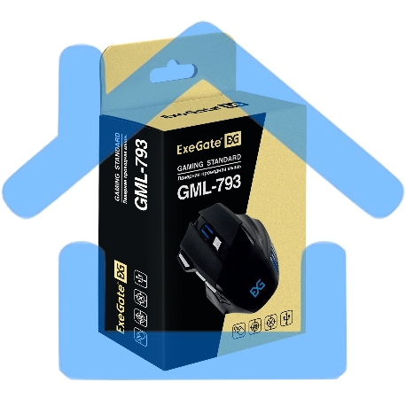 Мышь проводная ExeGate Gaming Standard Laser GML-793 черный, 3200 dpi, USB, кнопки - 7-9