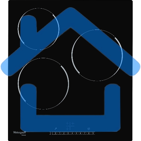 Варочная поверхность Weissgauff HV 430 BS, 45 см, 3 конфорки, стеклокерамика Vitro Ceramic Glass, черная