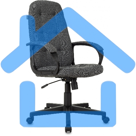 Кресло руководителя Бюрократ CH 002 Fabric 3C1 серый, крестов. пластик-9