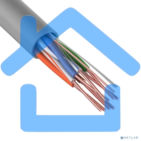 Кабель витая пара Rexant U/UTP, категория 5e, ZH нг(А)-HF, 4PR, 24AWG, внутренний, серый, 305 м-3
