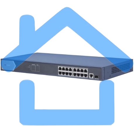 Коммутатор Hikvision DS-3E0518P-E 17G 1SFP 16PoE+ 230W неуправляемый