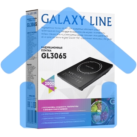 Электроплитка Galaxy Line GL3065, черная(6шт) Индукционная плитка 2000 Вт, 8 программ приготовления: суп, тушение, кипячение, молко, жарка, мультиповар, каша/пар, вок. Регулировка температуры в диапазоне 80-270 °С, диапазон параметров мощности от 200-2000