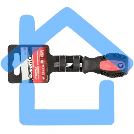 Отвертка Matrix Anti-Slip, SL5,0 х 38 мм, CrV, двухкомп. рукоятка