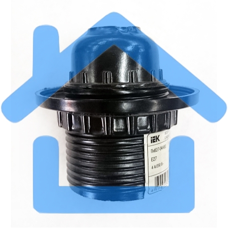 Патрон электрич. E27 Пкб27-04-К11 с кольцом карболит. черный (с этикет.) ИЭК EPK11-04-01-K01-1