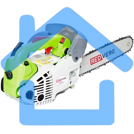 Бензопила RedVerg RD-GC25-12 1,4лс/1,0кВт; 25 куб.см; шина-30см; шаг-3/8; толщина паза-1,3мм; кол-во .вед зв.- 45; одноручная; вес-4,8 кг-3