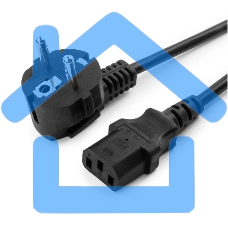 Кабель питания Cord Power Gembird/Cablexpert PC-186 / 1.8м, Schuko- C13, 6А, черный, с зазем.