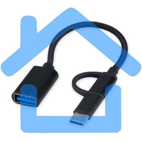 Кабель-переходник USB2.0 OTG Cablexpert A-OTG-CMAF2-2in1, Type-C(M)+MicroUSB(M)/AF, алюминий+нейлон.оплетка, 0.15м, пакет-4