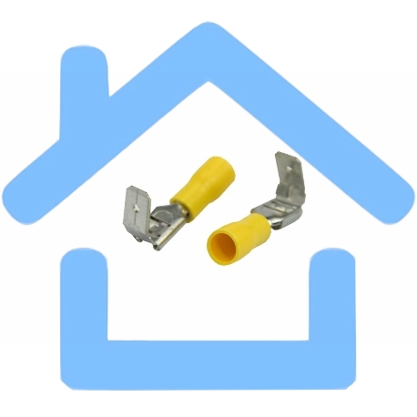 Клемма плоская изолированная гнездо 7.4 мм + штекер - 6.3 мм 4-6 мм² (РПи-О 6.0-(6.3)/РПИо 6.0-7.5) Rexant