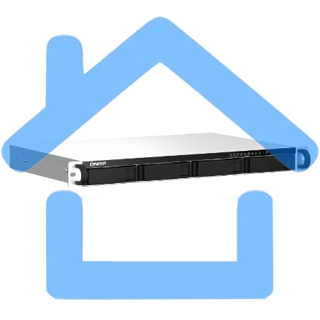 Сетевое хранилище SMB QNAP TS-464eU-8G NAS 4 HDD trays, rackmount 1U, 1 PSU. 4-core Intel Celeron N5105/N5095 2.0-2.9 GHz, 8 Gb RAM, 2x2.5GbE, 2xUSB 3.2 Gen 2 (10Gbps), 2xUSB 2.0, 1xHDMI, 2xM.2 PCIe Gen 3 x1 slots, W/o rail kit RAIL-B02-5