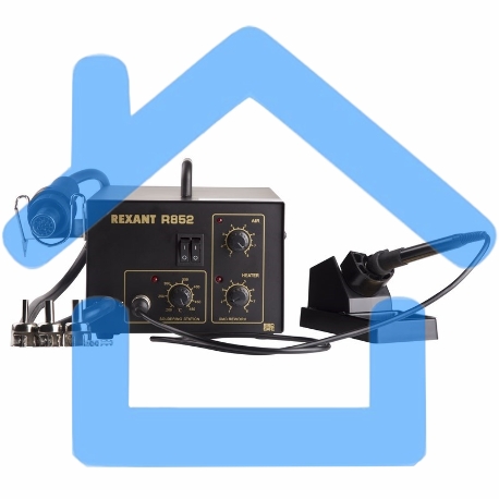 Паяльная станция Rexant, 2 в 1: паяльник+термофен, 150-480 °С