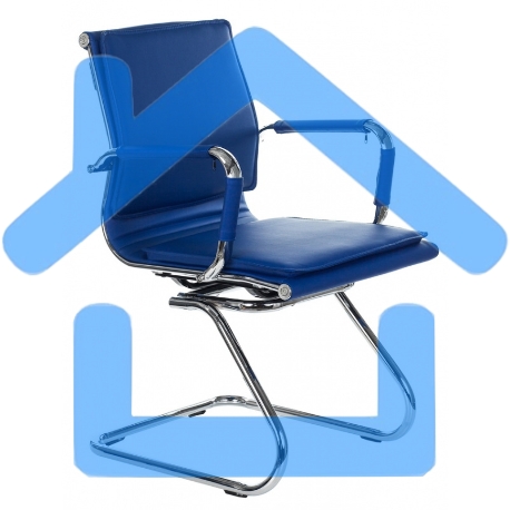 Кресло компьютерное Бюрократ CH-993-Low-V/blue синий, низкая спинка, искусственная кожа-4