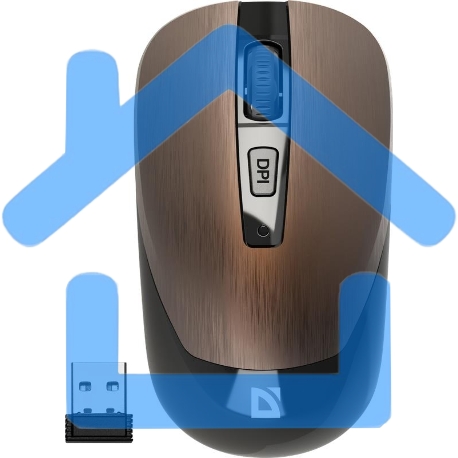 Мышь беспроводная Defender Wave MM-995 бронзовый, 1600 dpi, радиоканал, USB, кнопки - 4