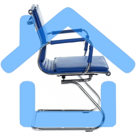 Кресло компьютерное Бюрократ CH-993-Low-V/blue синий, низкая спинка, искусственная кожа-6