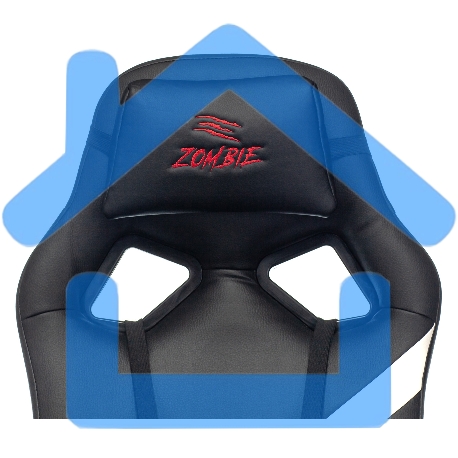 Кресло игровое Zombie DRIVER черный/белый, искусственная кожа, с подголов. крестовина пластик-11