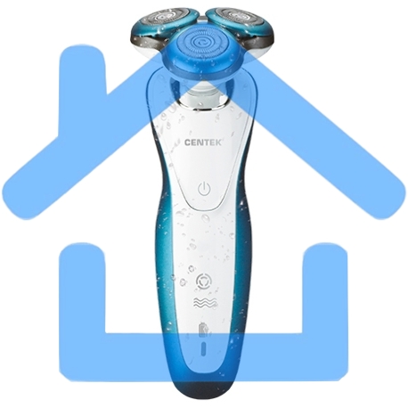 Электробритва Centek CT-2163 (серебристый) ротор, влажное бритье, 3 плав.головки, 2-йные лезвия, до 40 мин. раб-1
