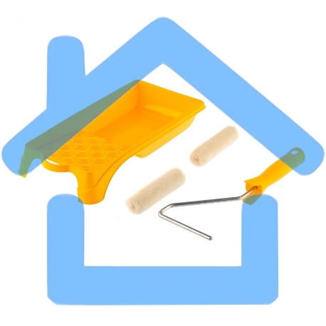 Малярный набор для работ с лаками: кювета 150 мм х 290 мм и мини-валик 110 мм Сибртех-1