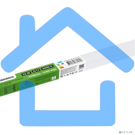 Лампа светодиодная 20Вт T8 линейная 1200мм 4000К G13 230В GENERICA LL-T8-20-230-40-G13-G-1