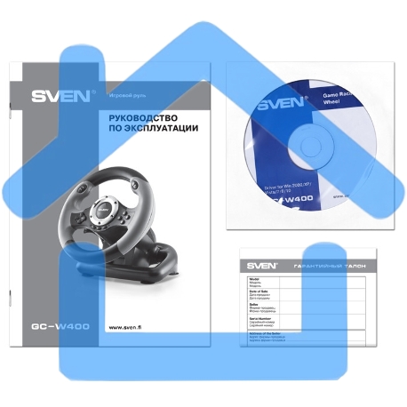 Руль SVEN GC-W300 (педали, вибро, лепестки, D-pad, 10 кл, резин. вставки, PC, цифр. и аналог.-7